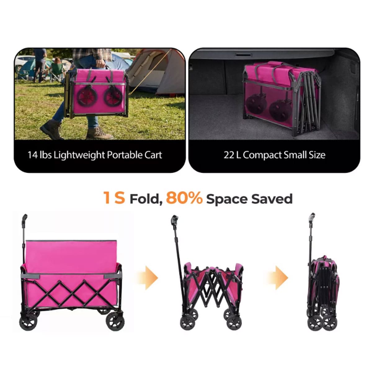 Four-Wheel Collapsible Foldable Wagon Cart
