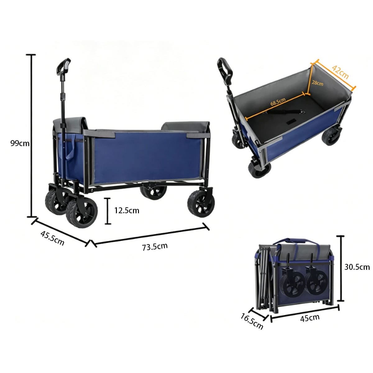Lightweight Folding Utility Cart with Wheels