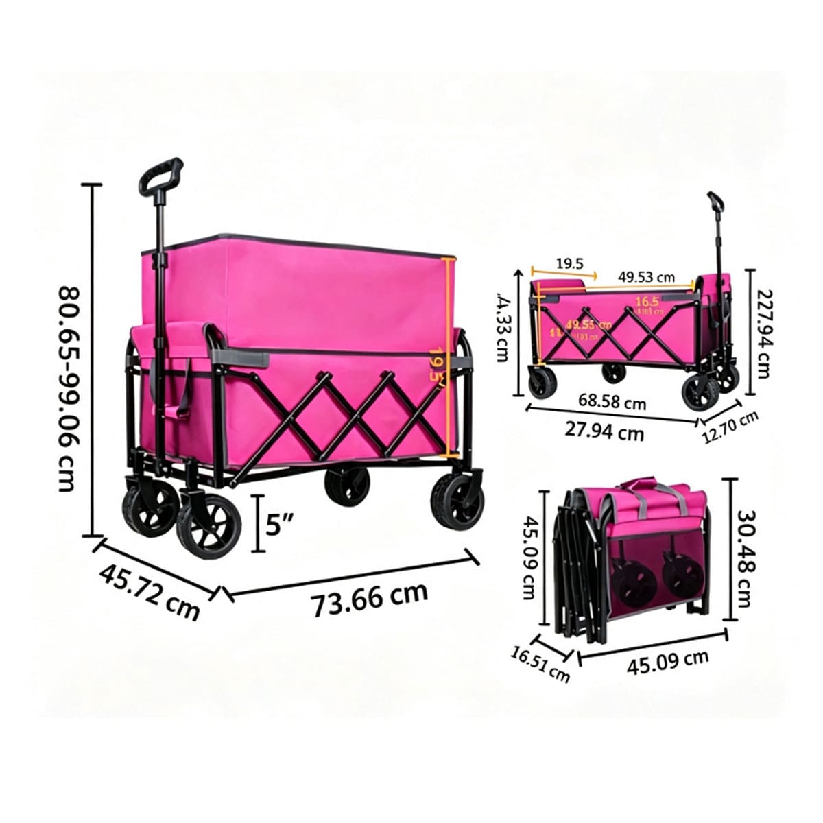 Four-Wheel Collapsible Foldable Wagon Cart