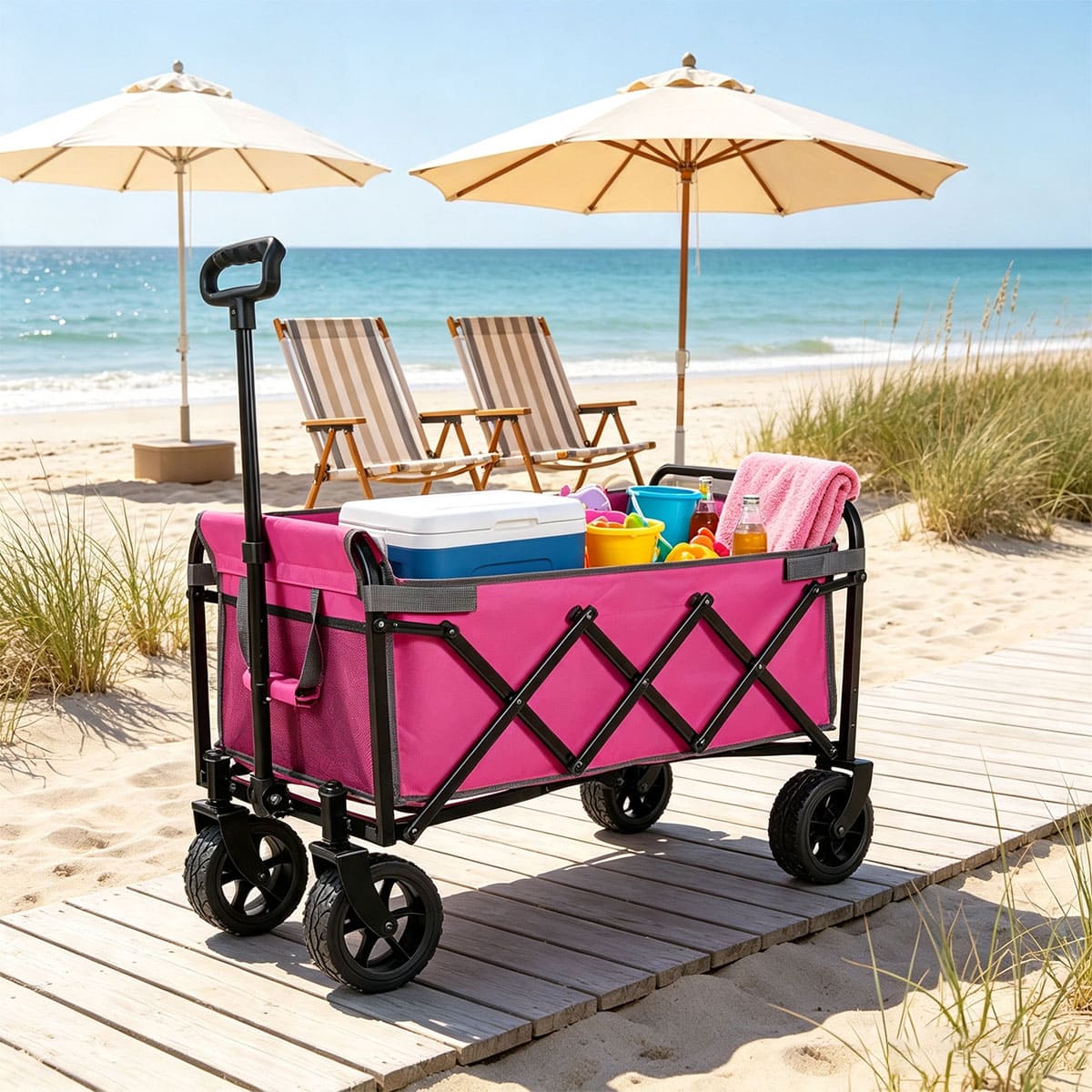 Four-Wheel Collapsible Foldable Wagon Cart