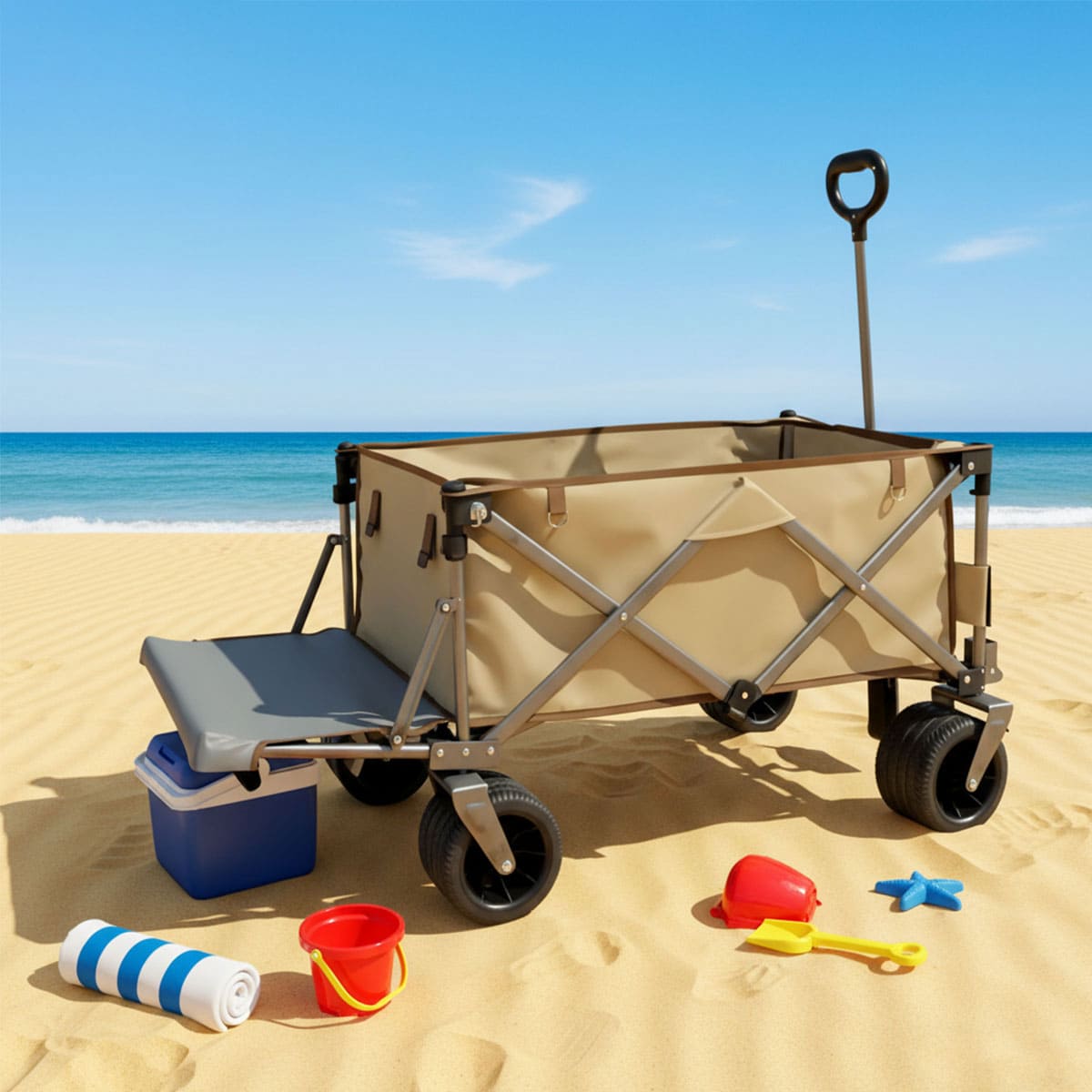 Four-Wheel Heavy Duty All-Terrain Utility Wagon Cart