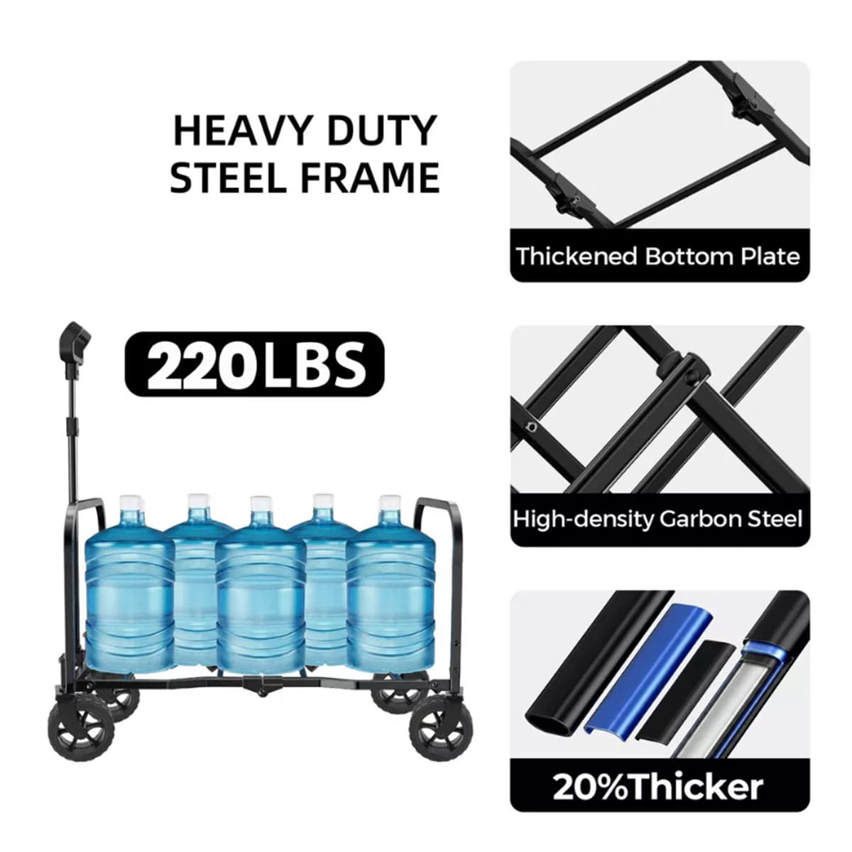 Lightweight Folding Utility Cart with Wheels