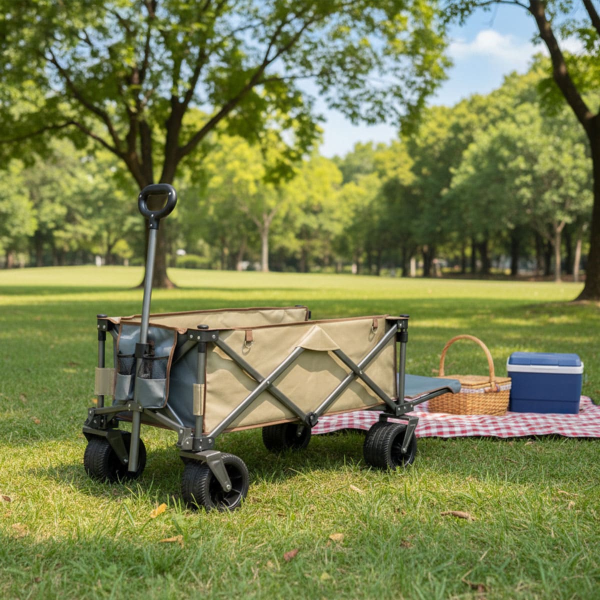 Four-Wheel Heavy Duty All-Terrain Utility Wagon Cart