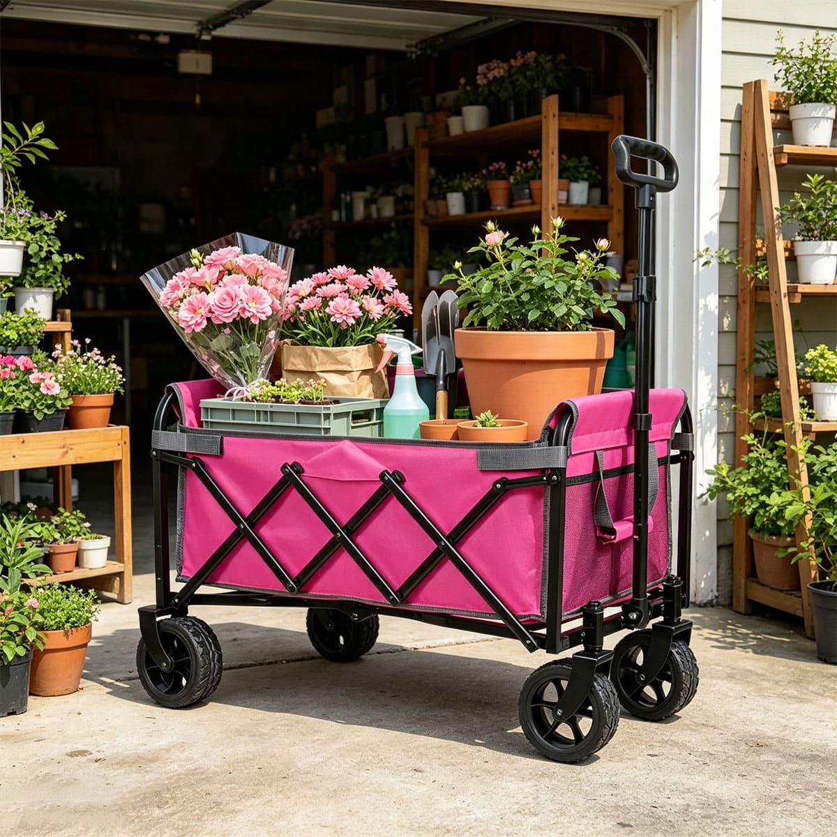 Four-Wheel Collapsible Foldable Wagon Cart