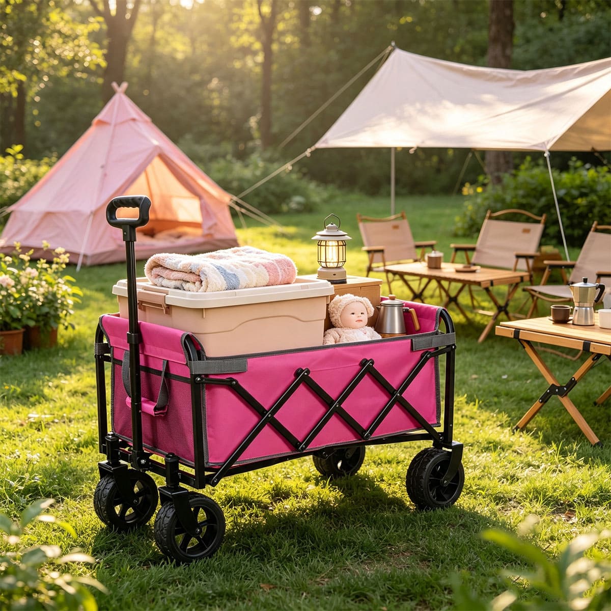 Four-Wheel Collapsible Foldable Wagon Cart