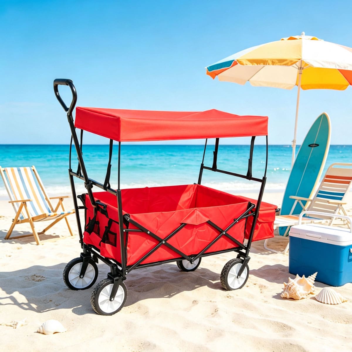 Foldable Roll Container Outdoor Camping Cart