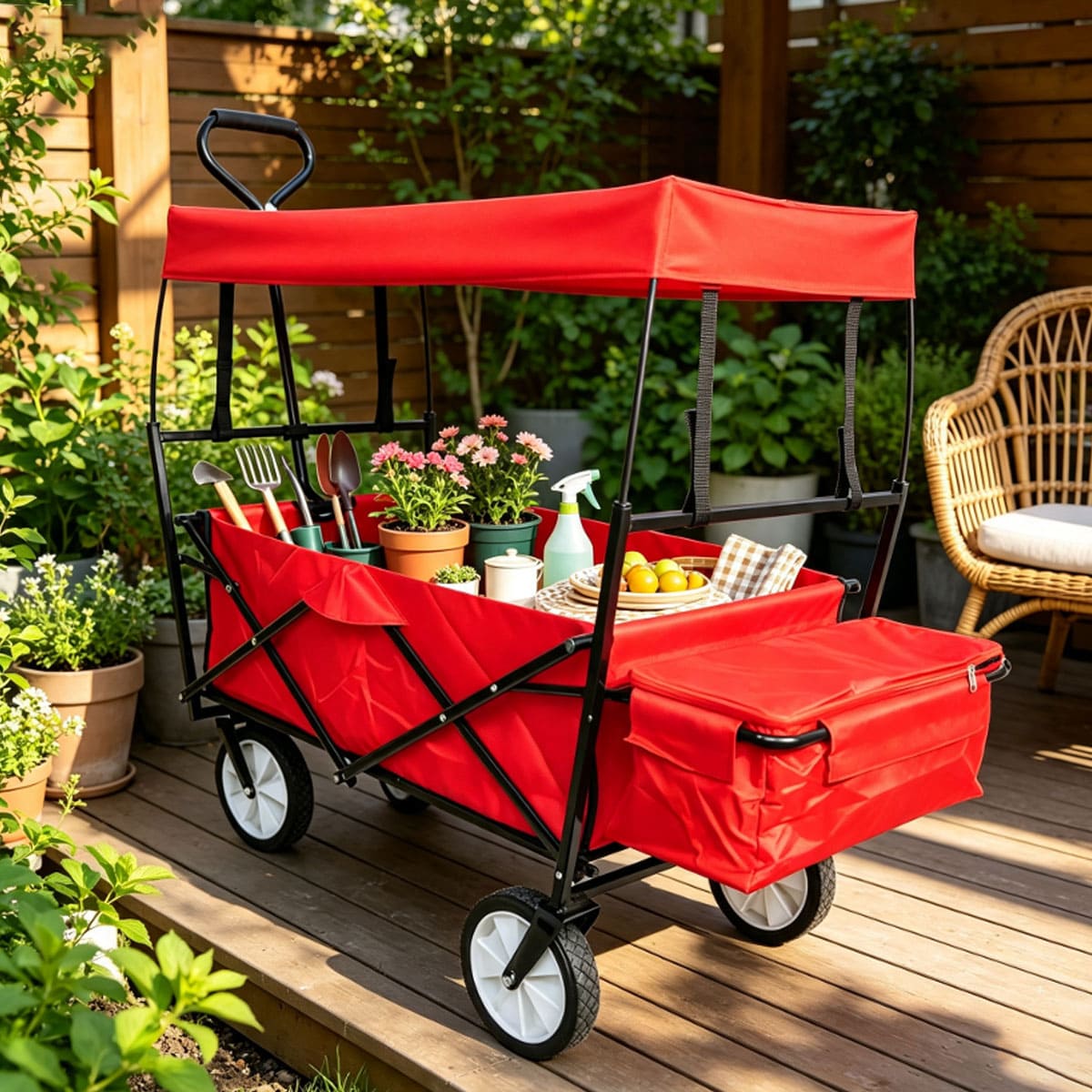 Foldable Roll Container Outdoor Camping Cart