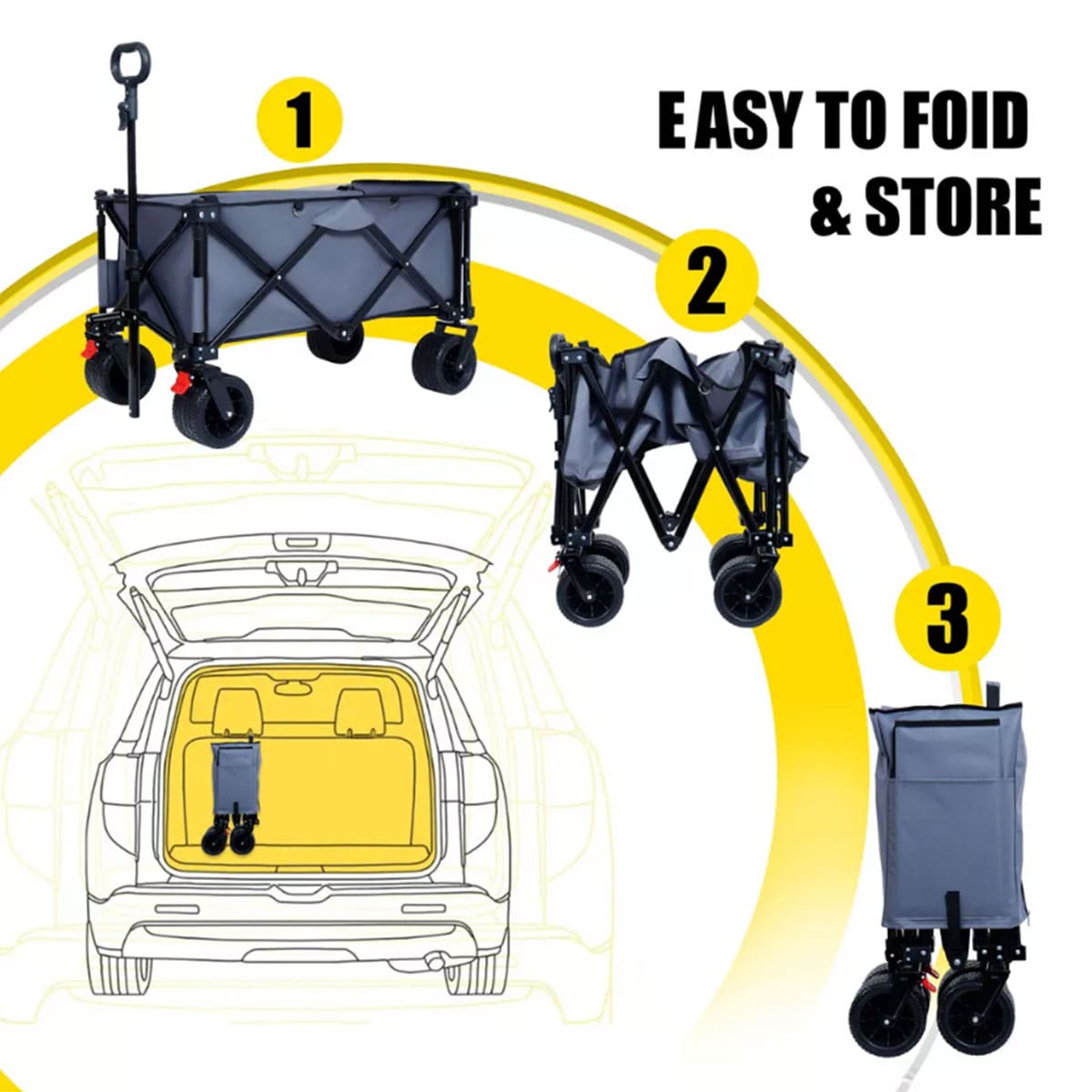 All-Terrain Folding Utility Heavy-Duty Shopping Cart