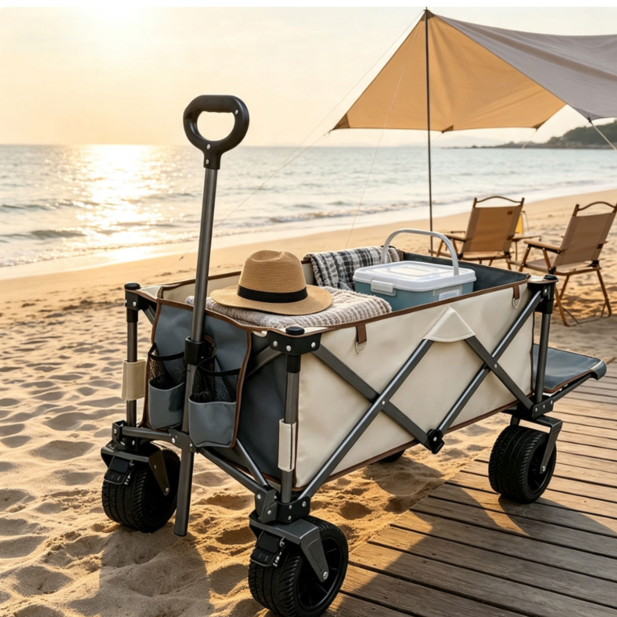 Four-Wheel Heavy Duty All-Terrain Utility Wagon Cart