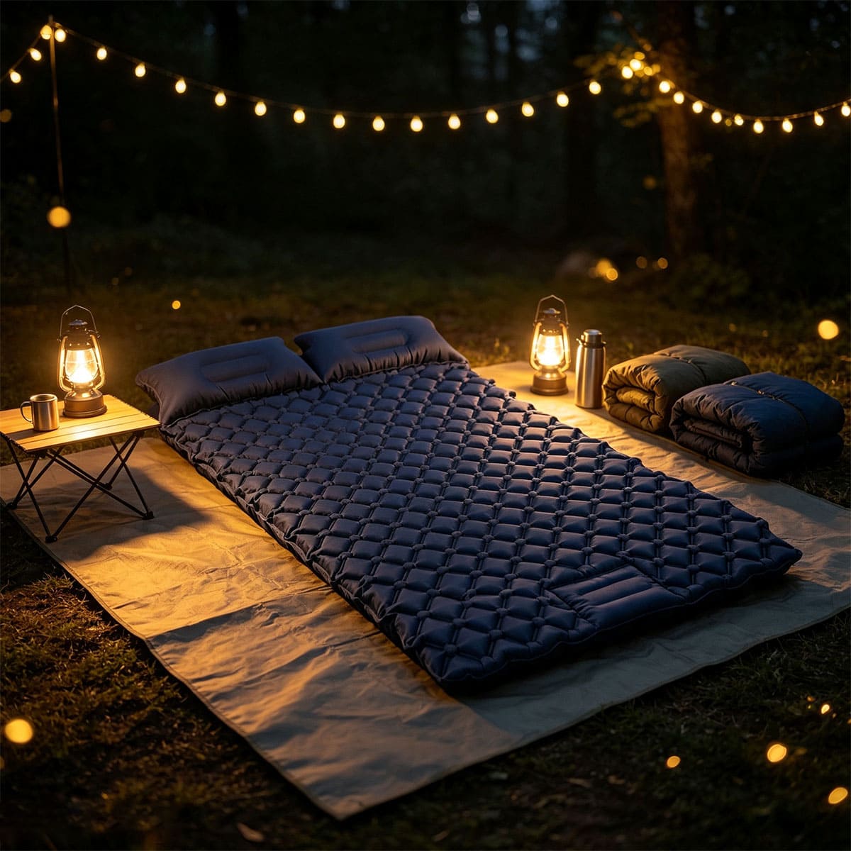 Camping Air Bed with Built-in Pillow