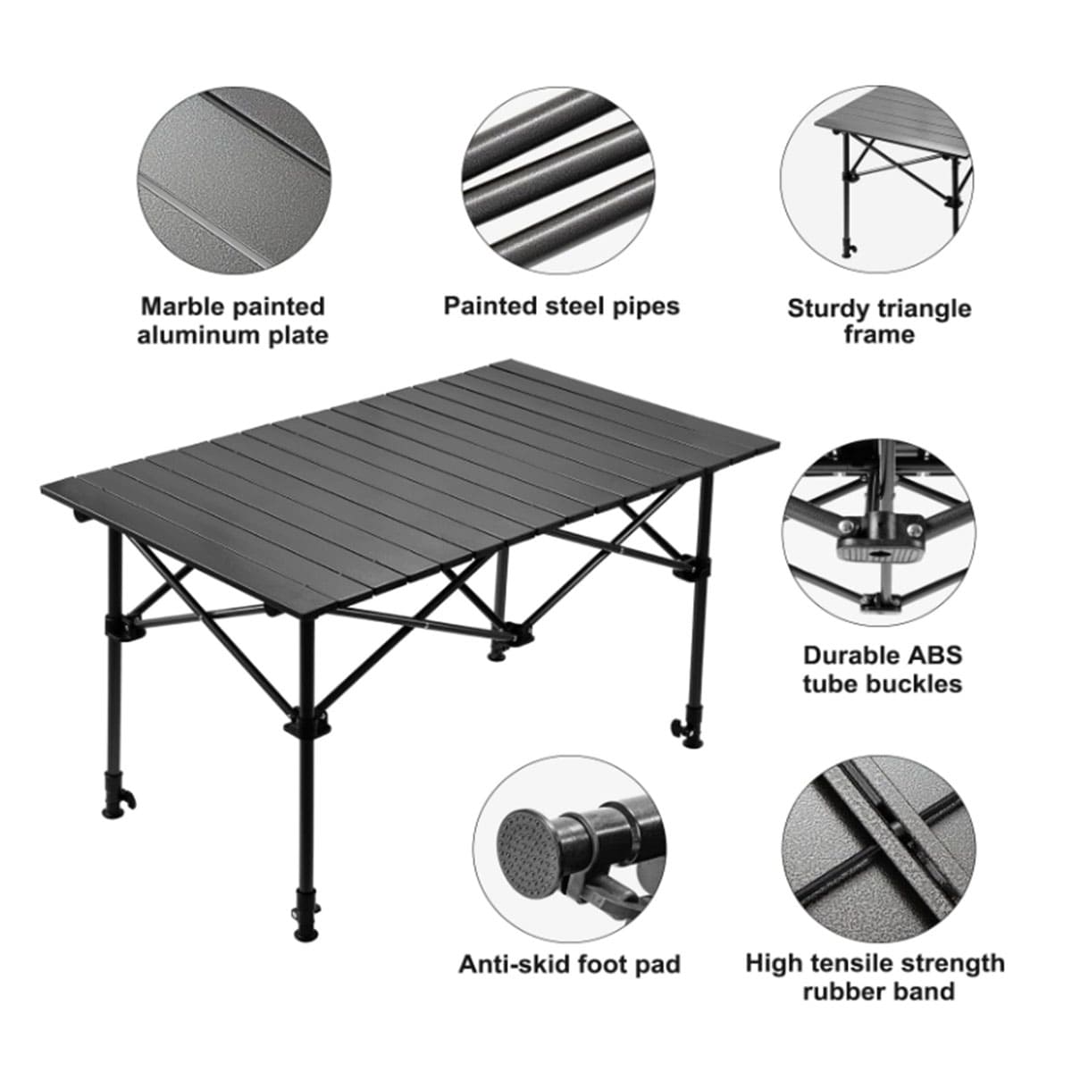 Portable Adjustable Height Folding Table
