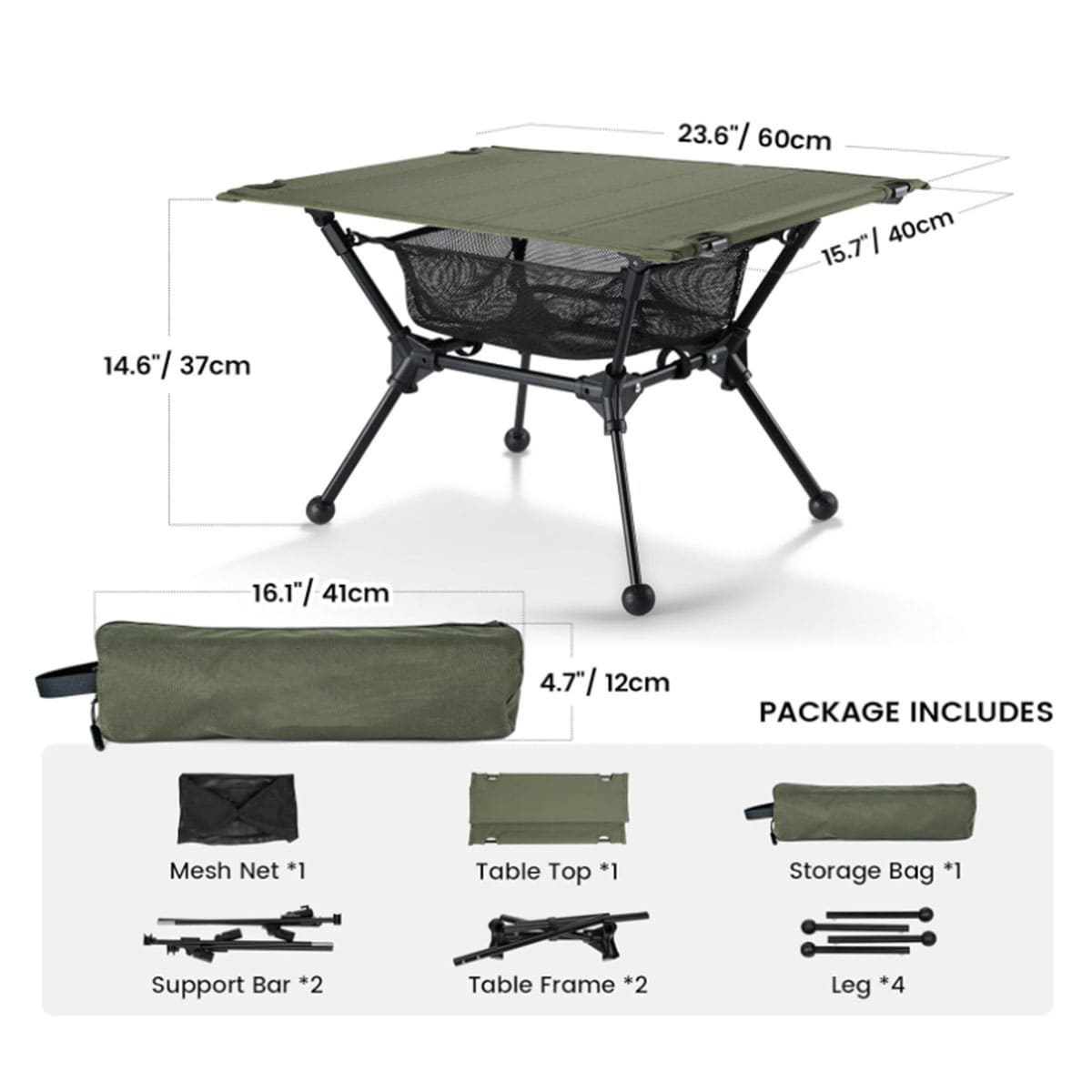 Lightweight portable folding table