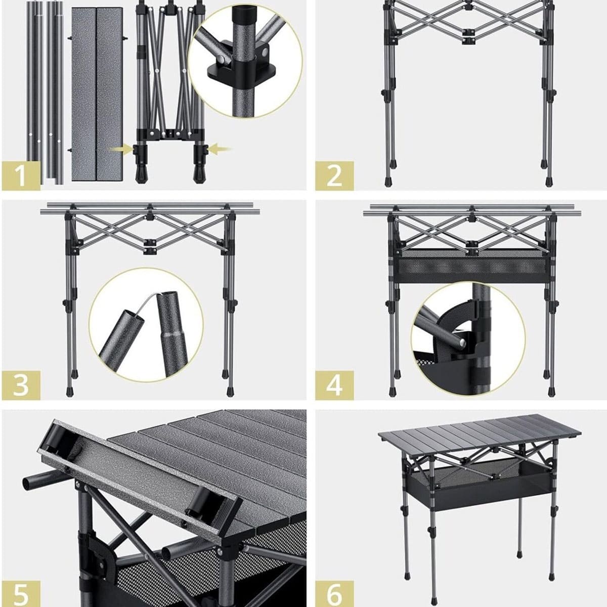 Compact Aluminum Folding Camping Table