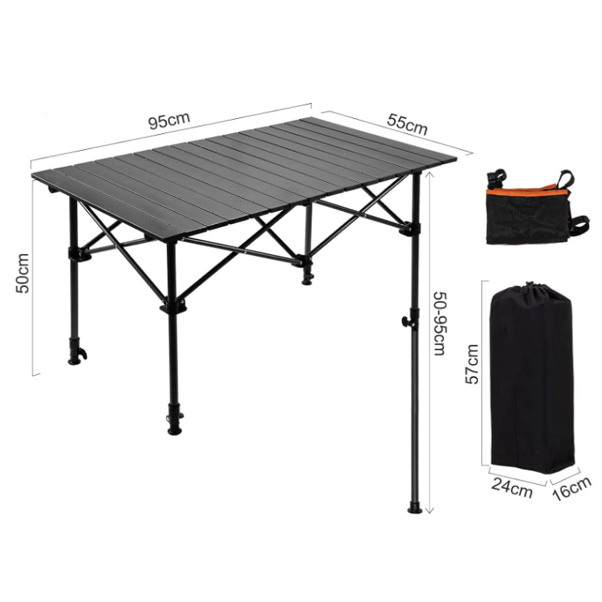 Portable Adjustable Height Folding Table