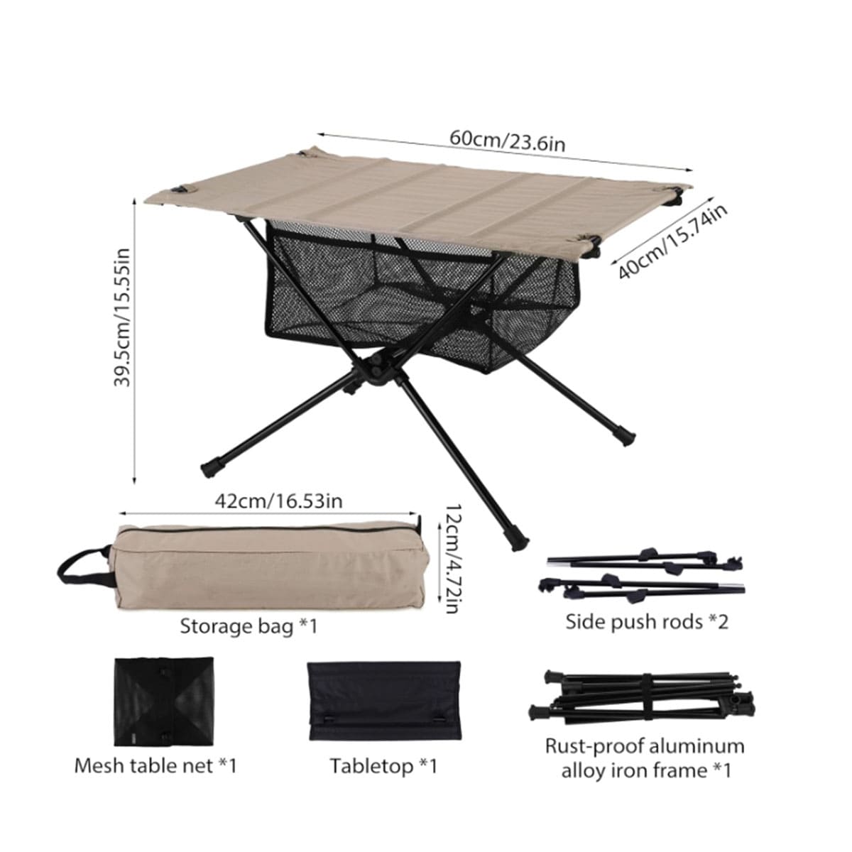 Portable folding table with cloth cover