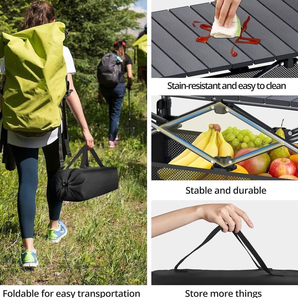 Compact Aluminum Folding Camping Table