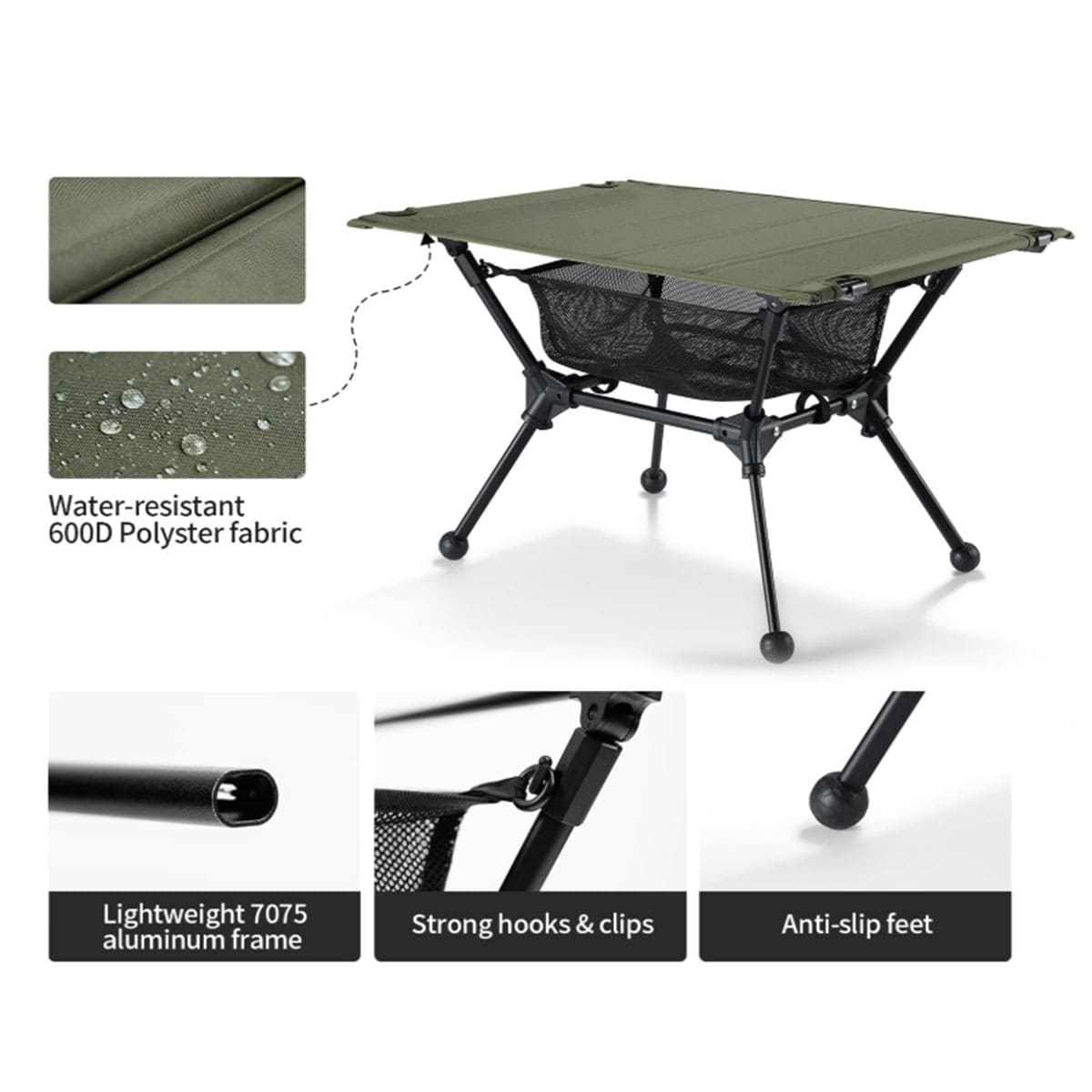 Lightweight portable folding table