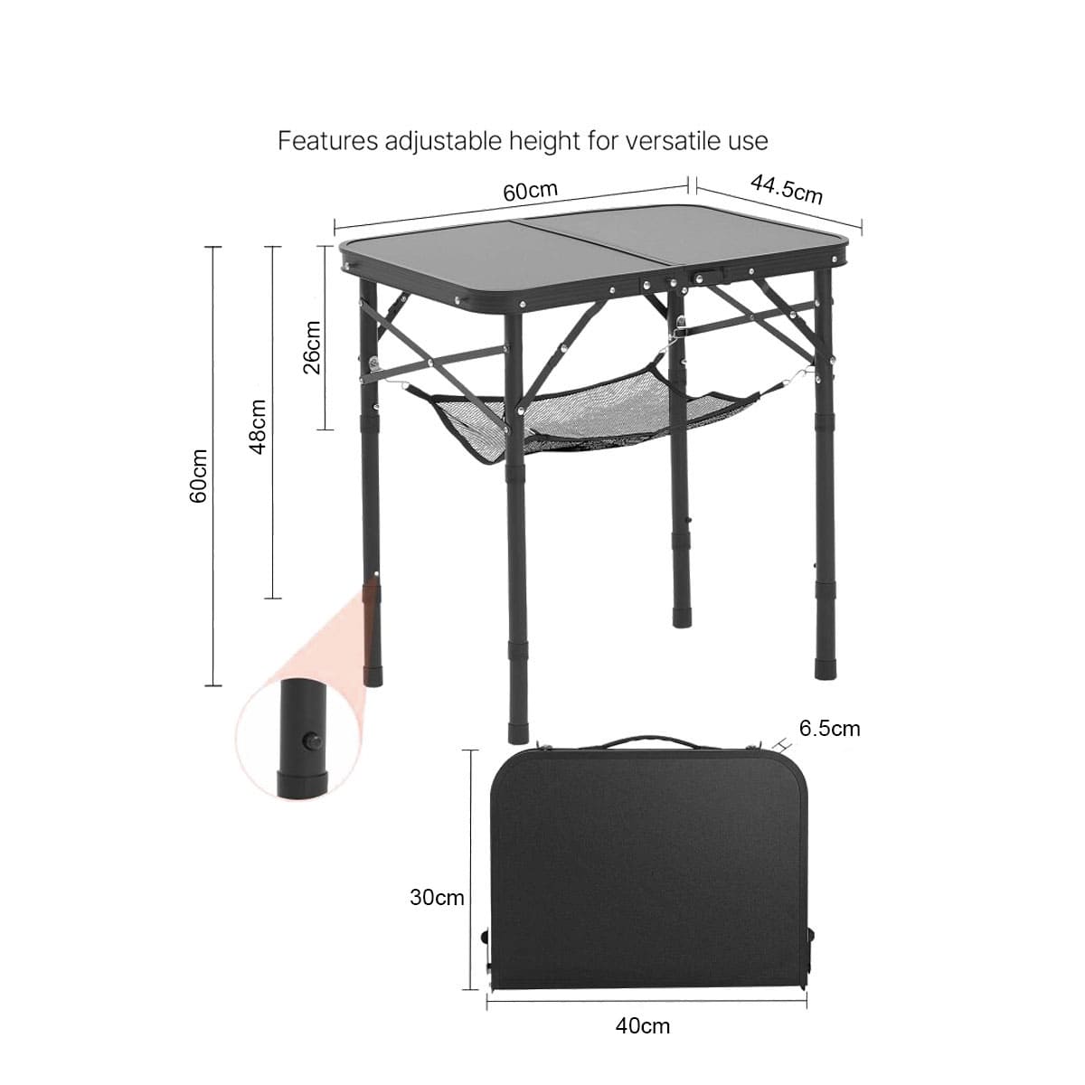 Lightweight Aluminum Folding Camping Table