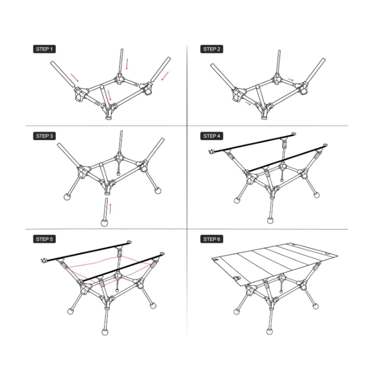 Lightweight portable folding table