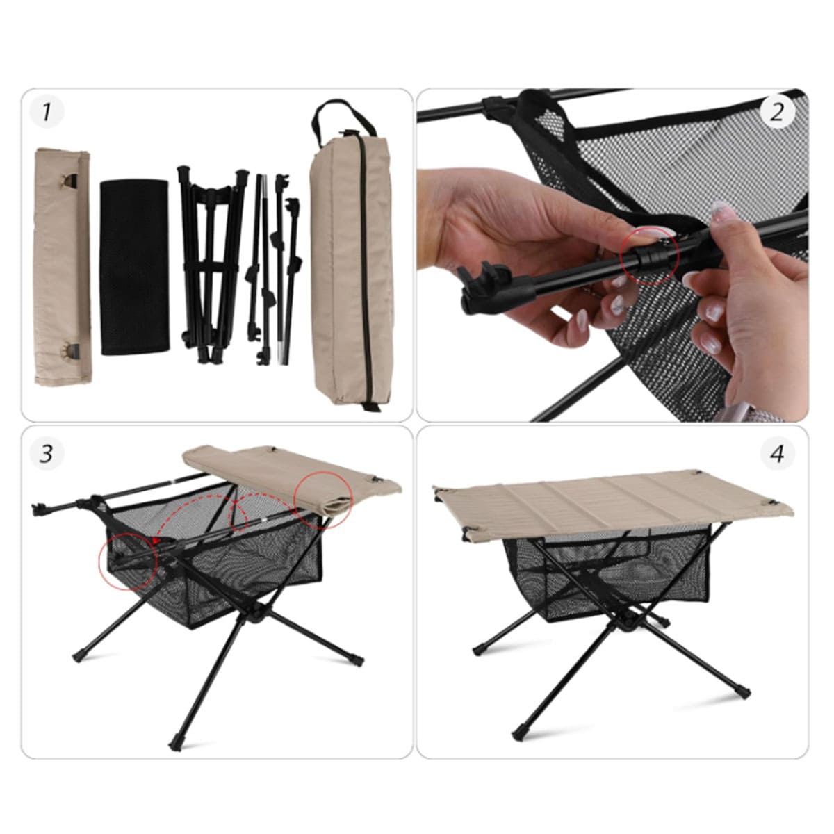 Portable folding table with cloth cover