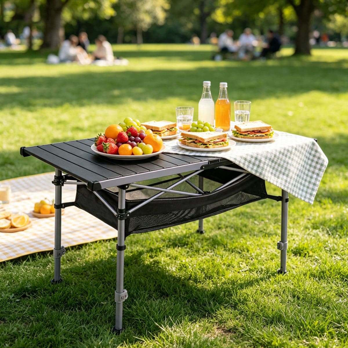 Adjustable aluminum camping table