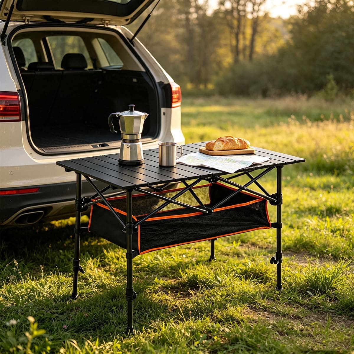 Portable Adjustable Height Folding Table