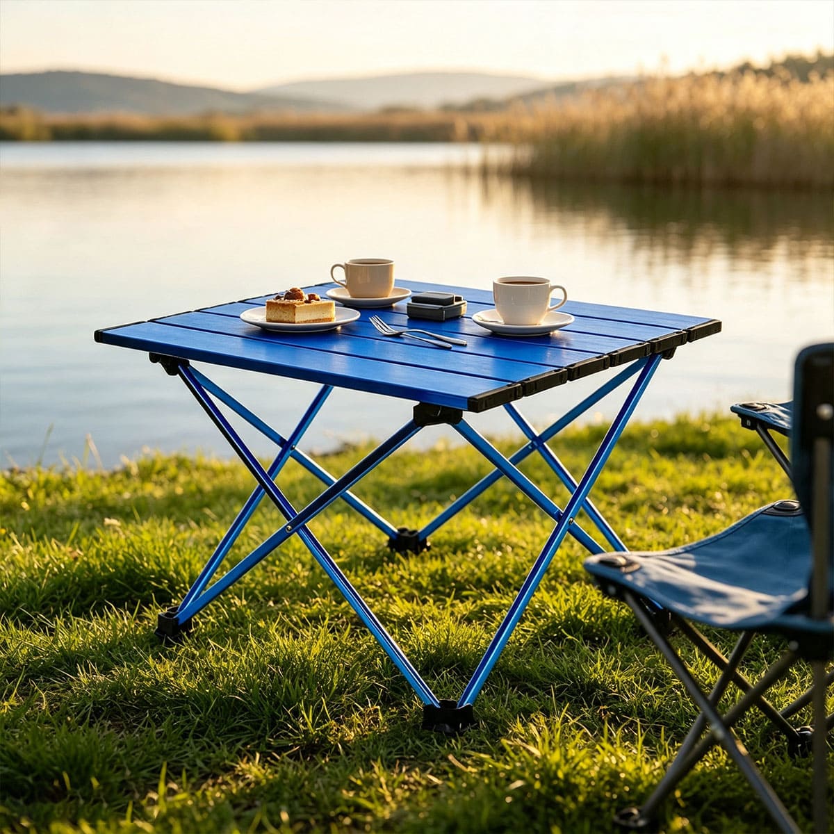Outdoor hiking picnic chair on the beach