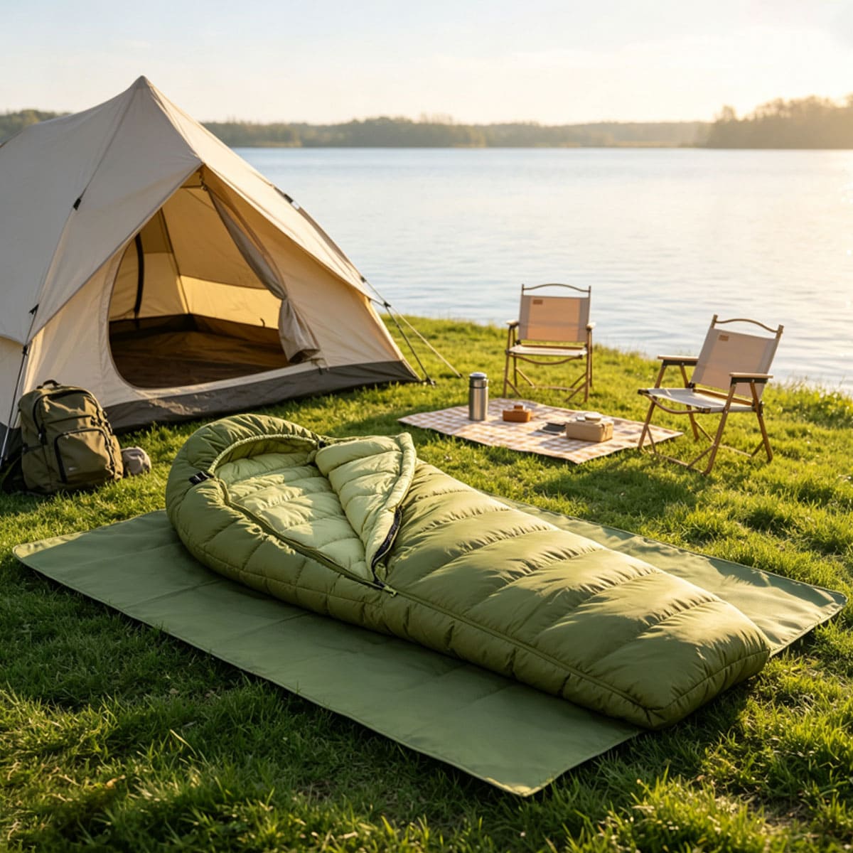 Warm Rectangular Cotton Filled Sleeping Bag