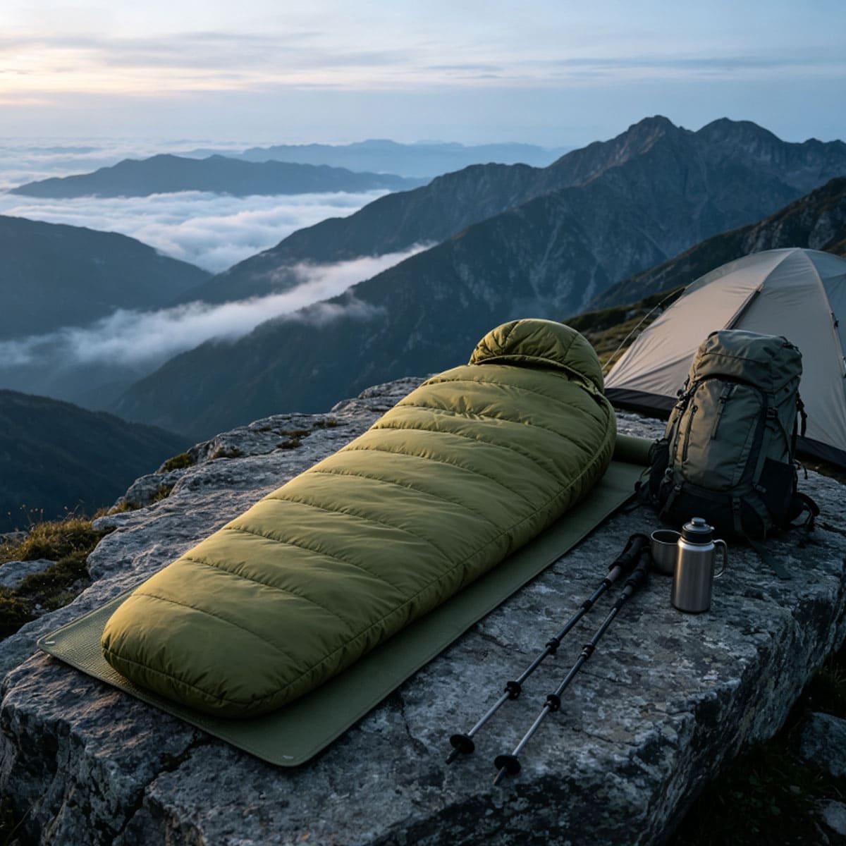 Warm Rectangular Cotton Filled Sleeping Bag