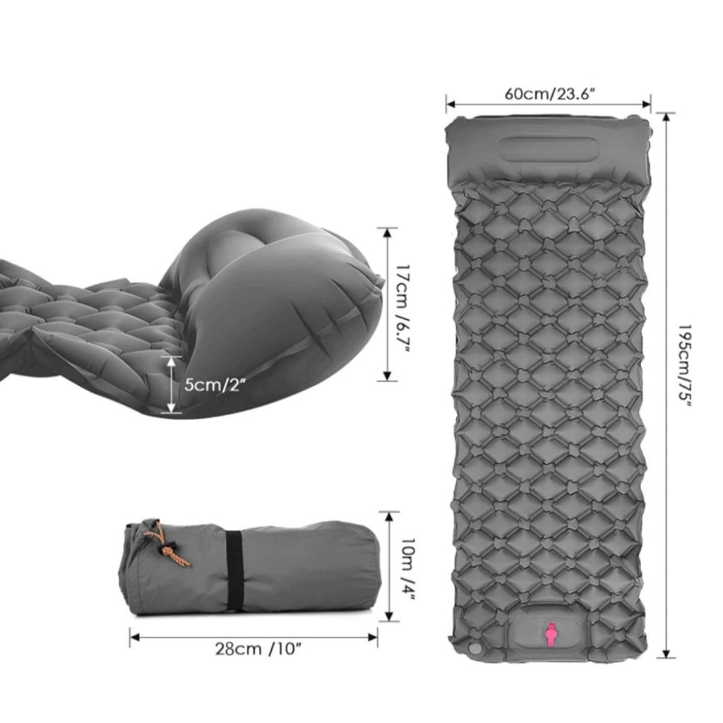 Ultralight Inflatable Camping Mat with Pillow