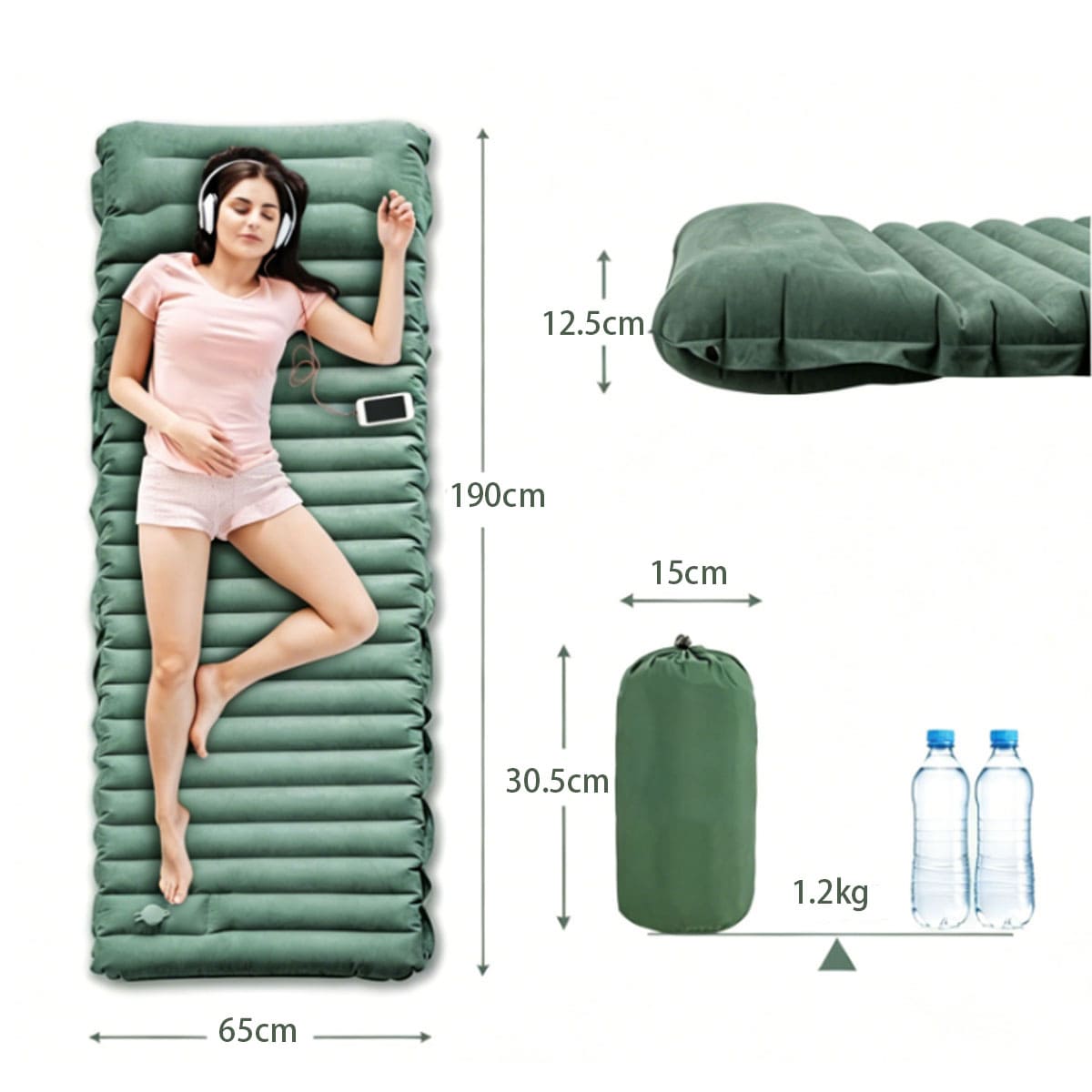 Thickened Inflatable Mattress with Foot Press Pump