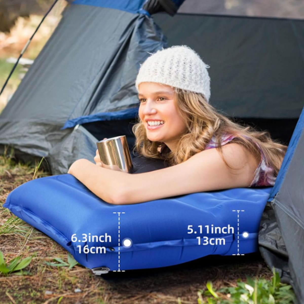 Inflatable Camping Sleeping Pad with Pillow
