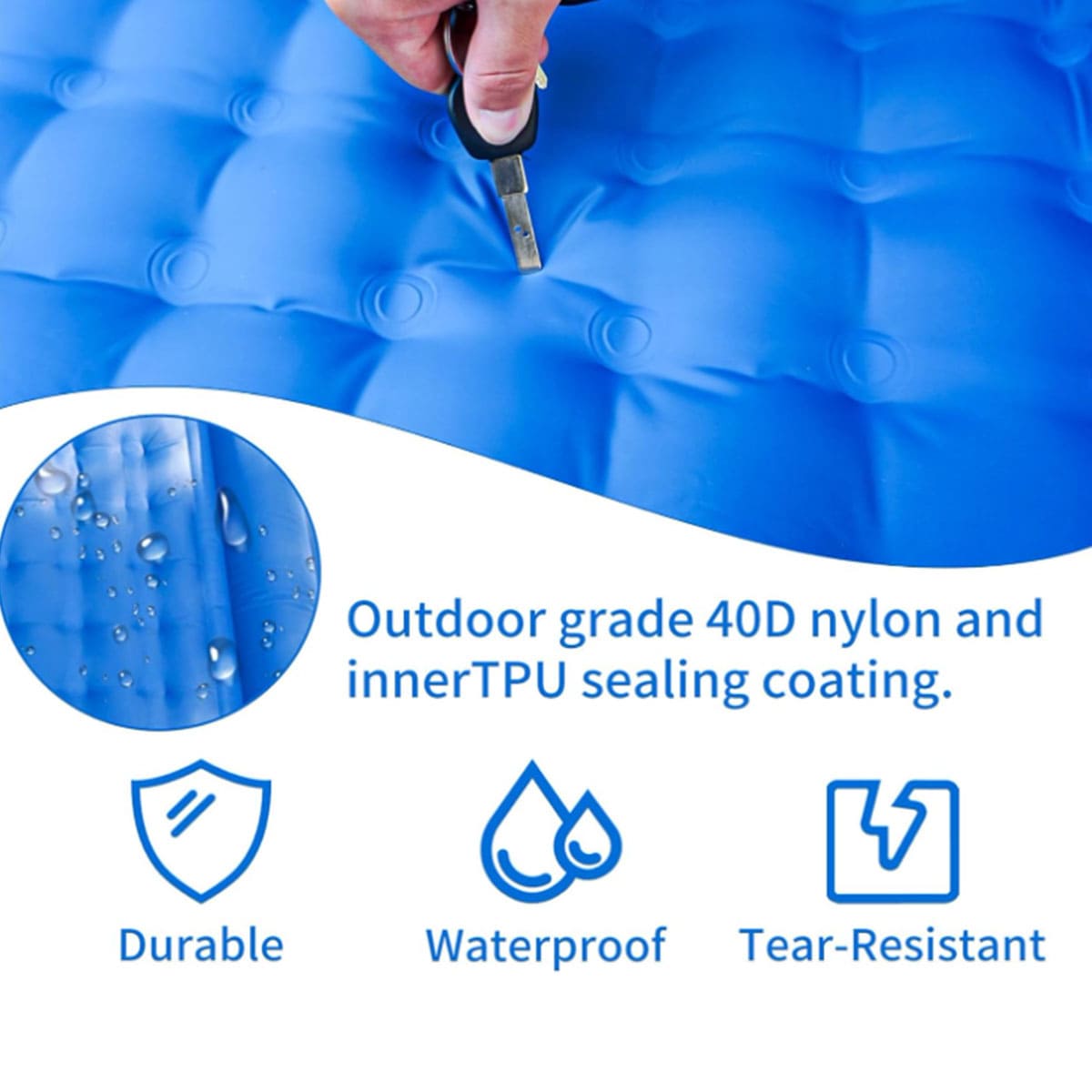 Inflatable Sleeping Mat with Pillow Built-in Pump