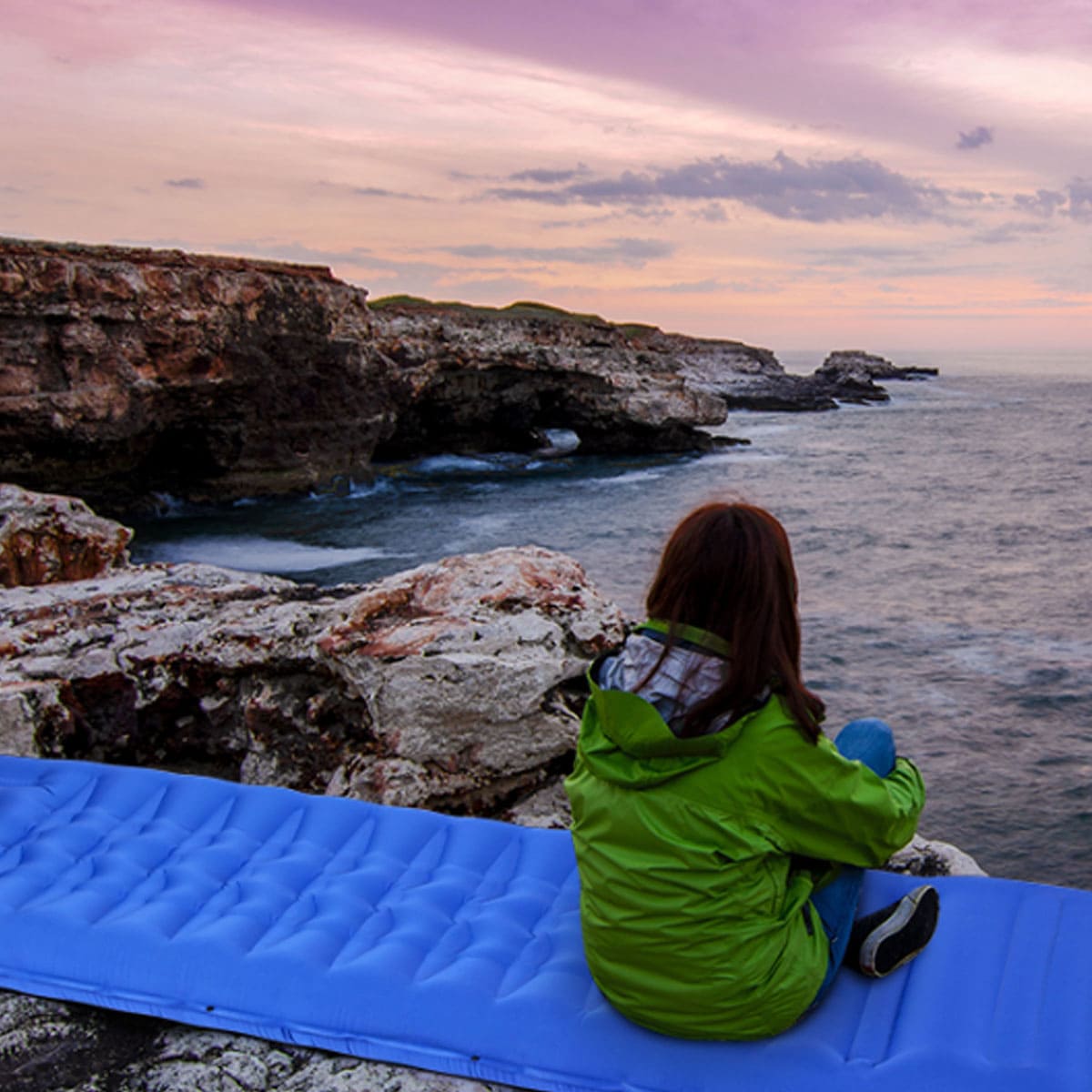 Inflatable Camping Sleeping Pad with Pillow