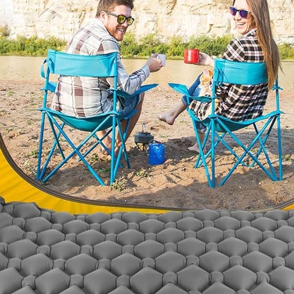 Ultralight Inflatable Camping Mat with Pillow