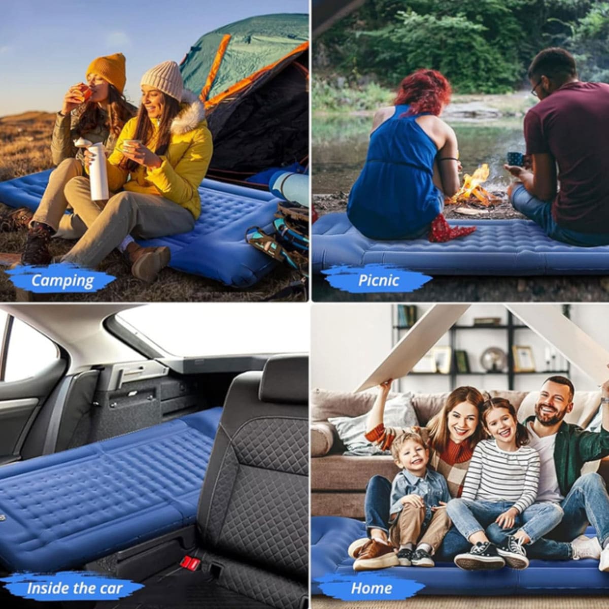 Inflatable Sleeping Mat with Pillow Built-in Pump