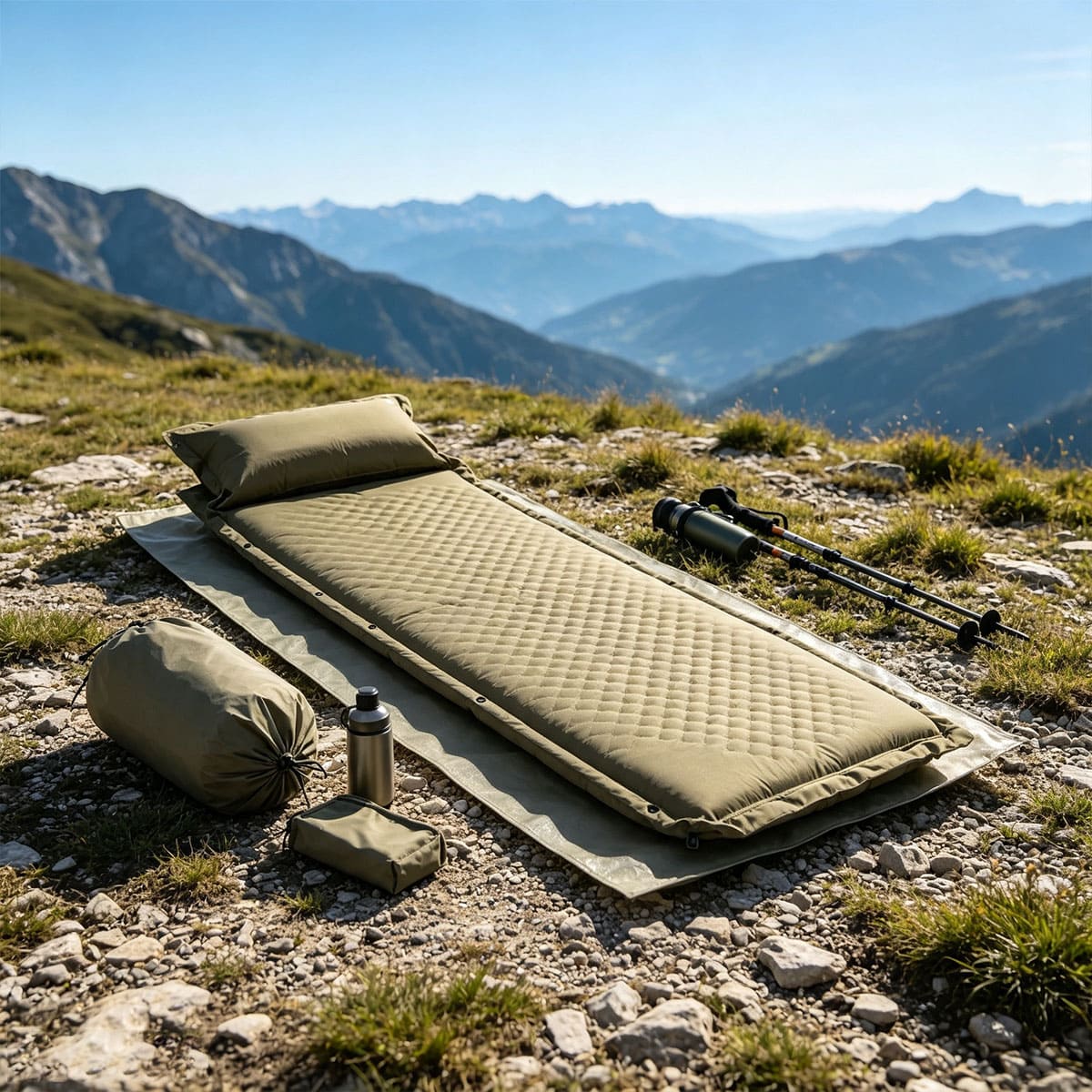 Self-expanding camping mat