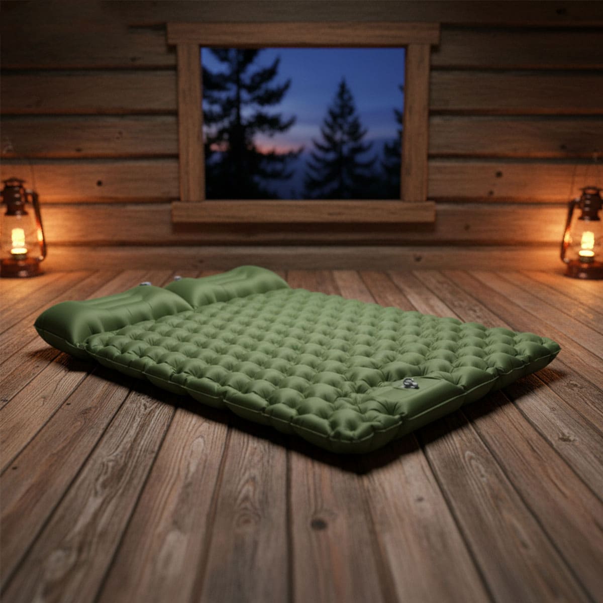 Two-person built-in foot pump sleeping pad
