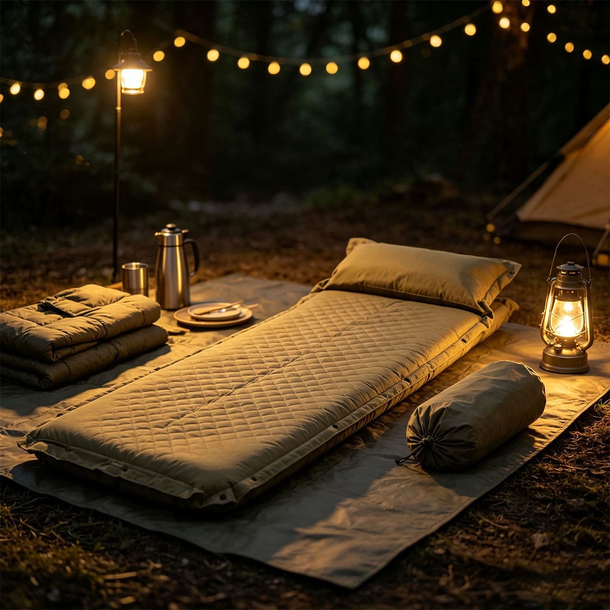 Self-expanding camping mat