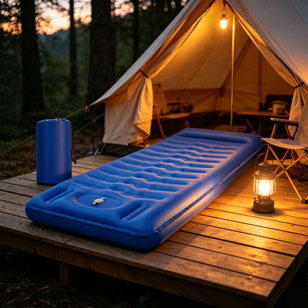 Inflatable Camping Sleeping Pad with Pillow
