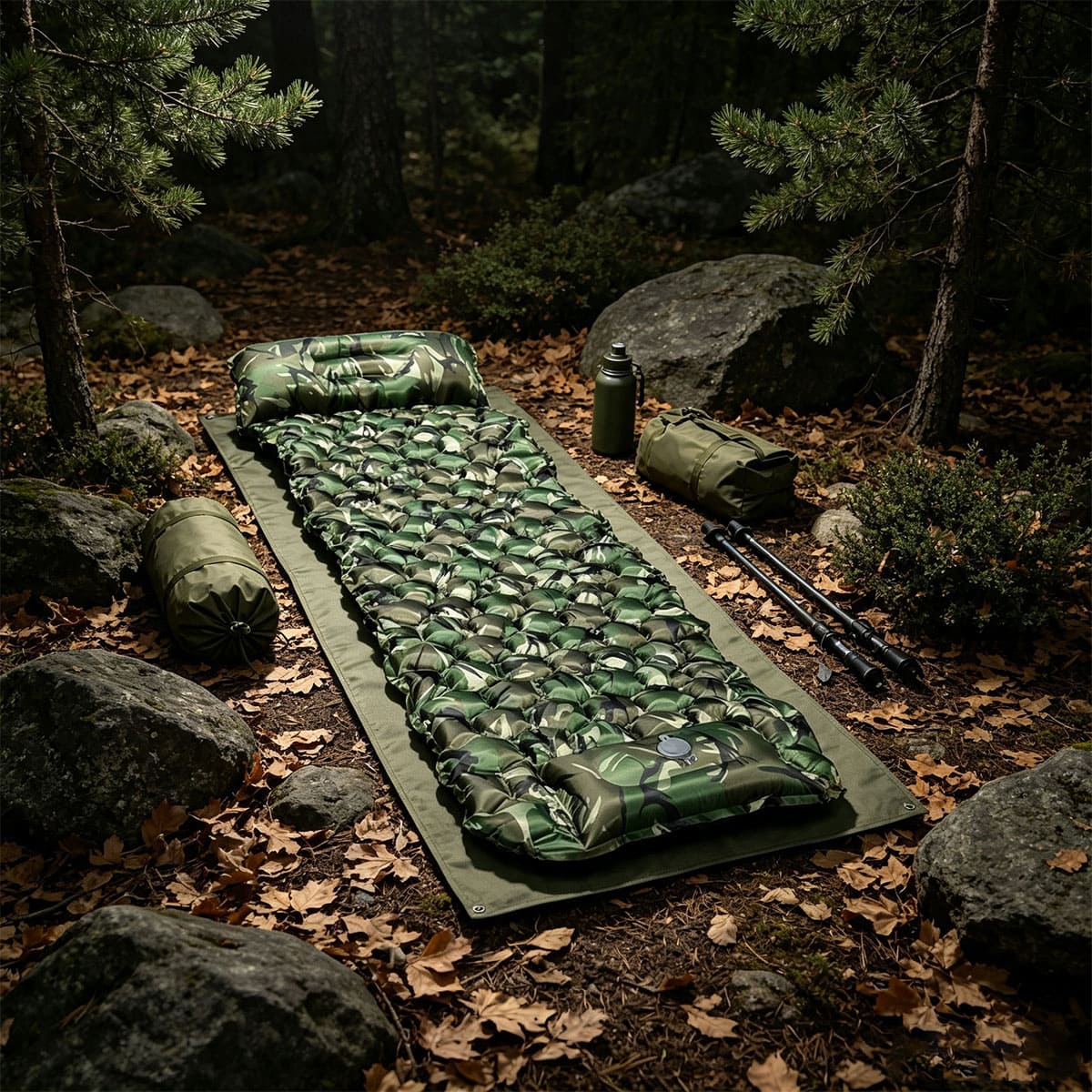 Single camouflage sleeping mat
