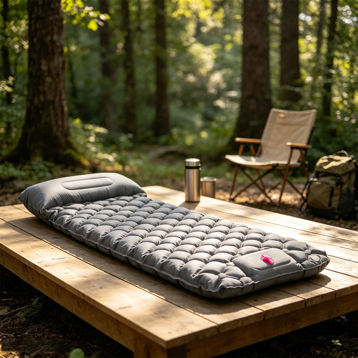 Ultralight Inflatable Camping Mat with Pillow