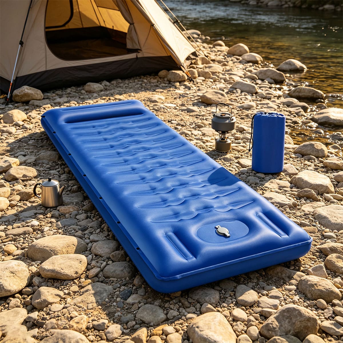 Inflatable Camping Sleeping Pad with Pillow