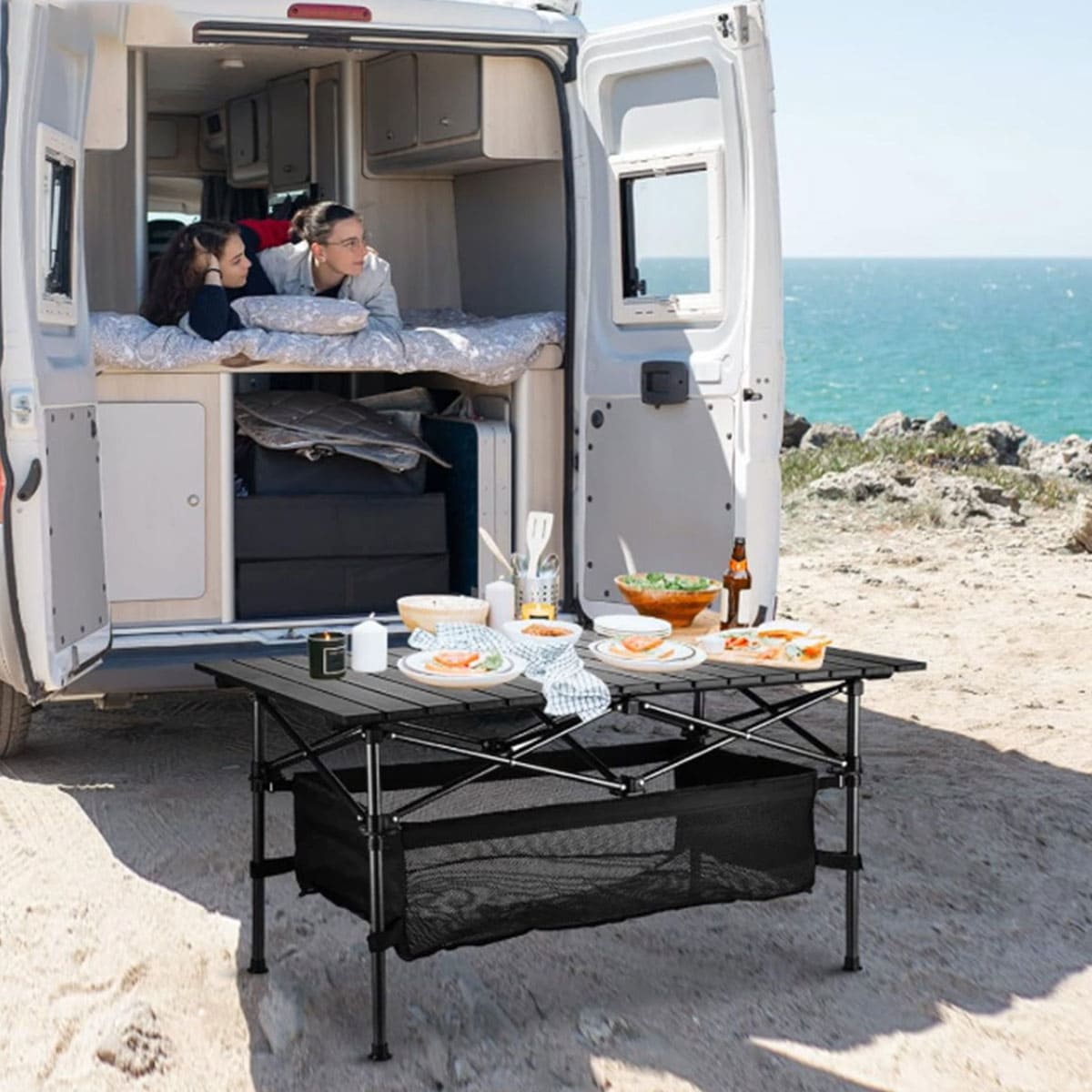 Outdoor multifunctional portable folding table