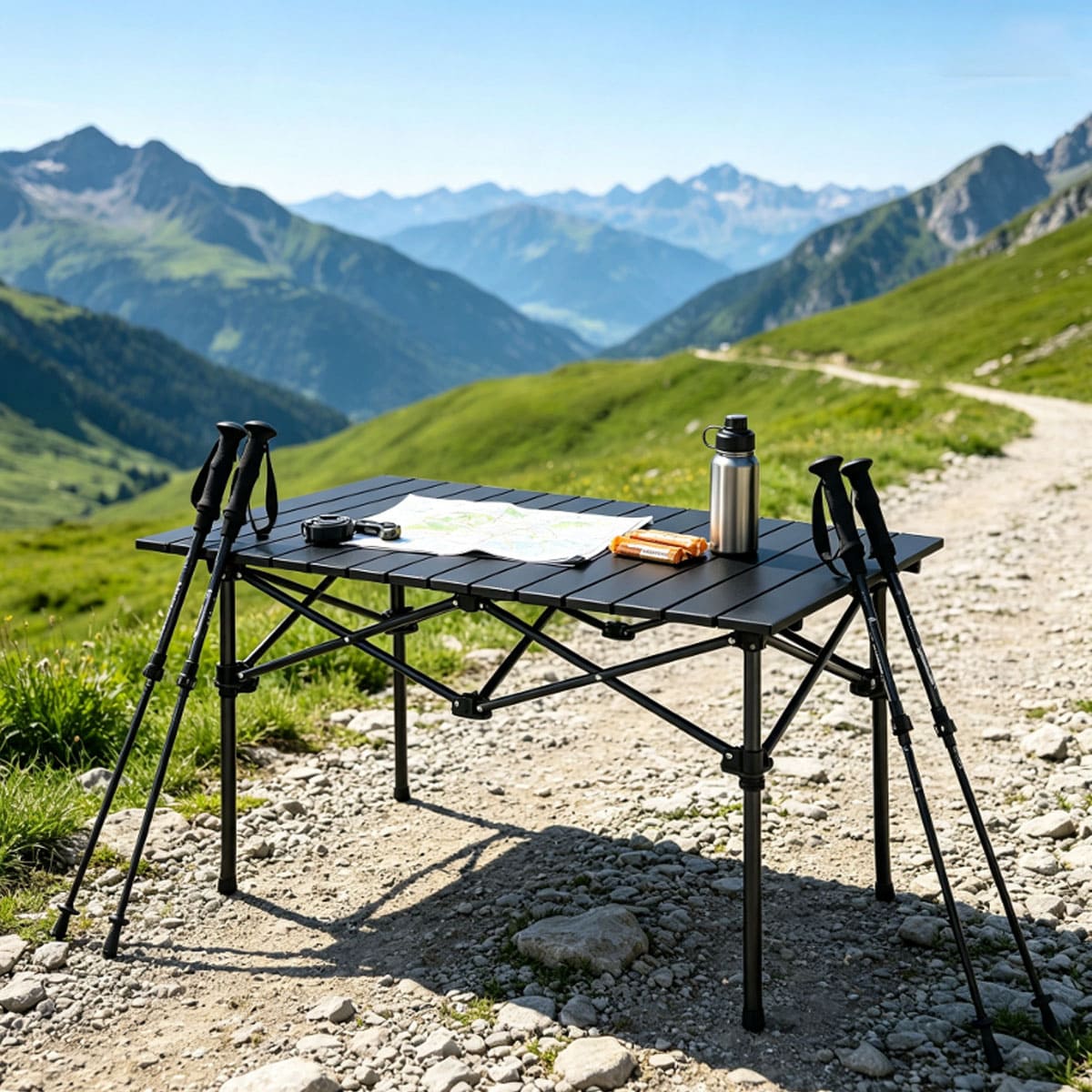 Aluminum alloy rollable folding table