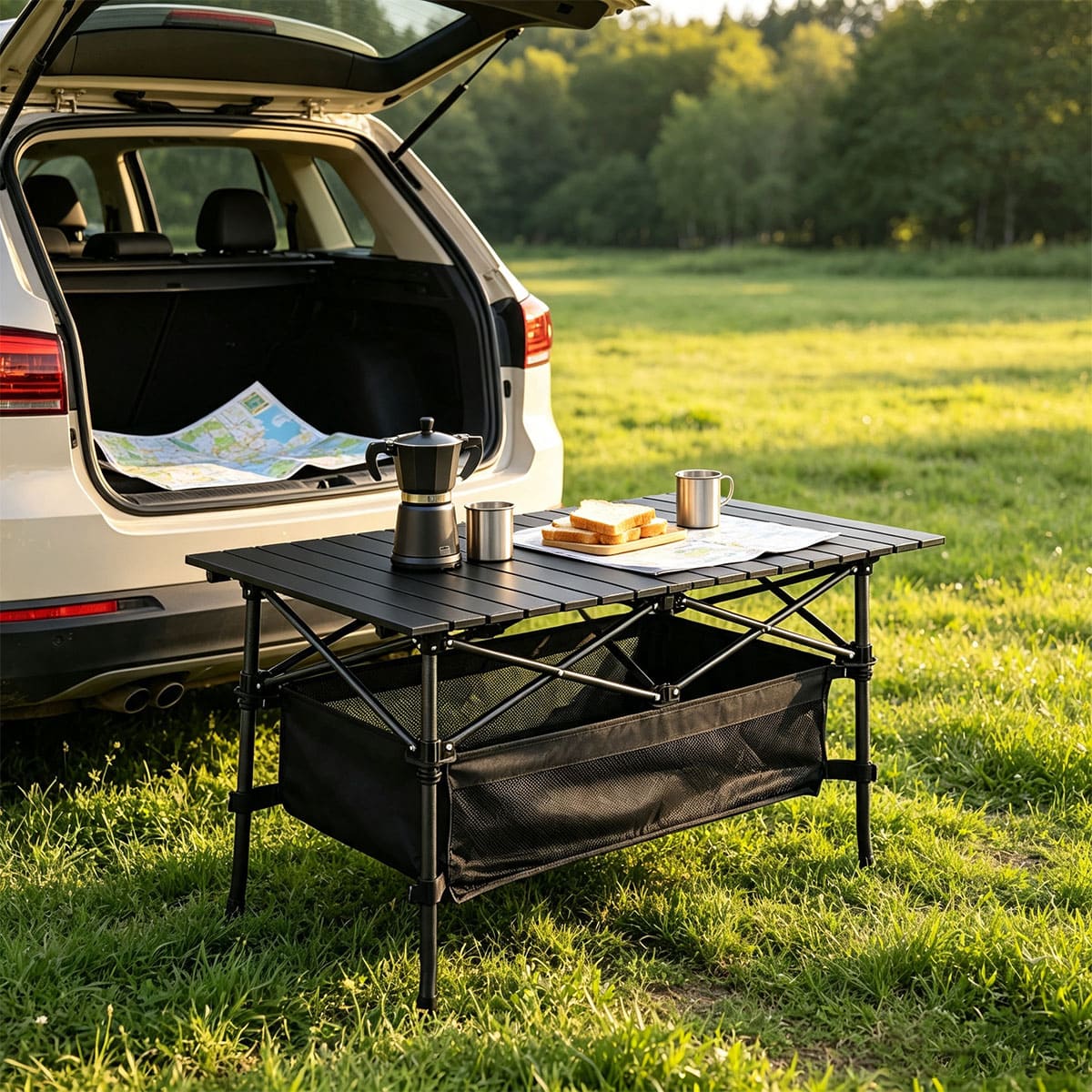 Outdoor multifunctional portable folding table