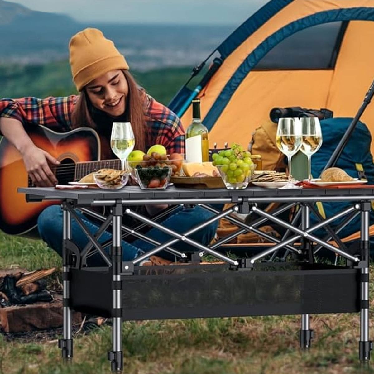 Aluminum alloy rollable folding table
