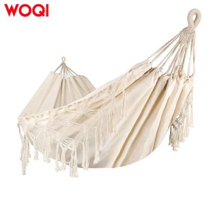 Portable outdoor camping tassel hammock