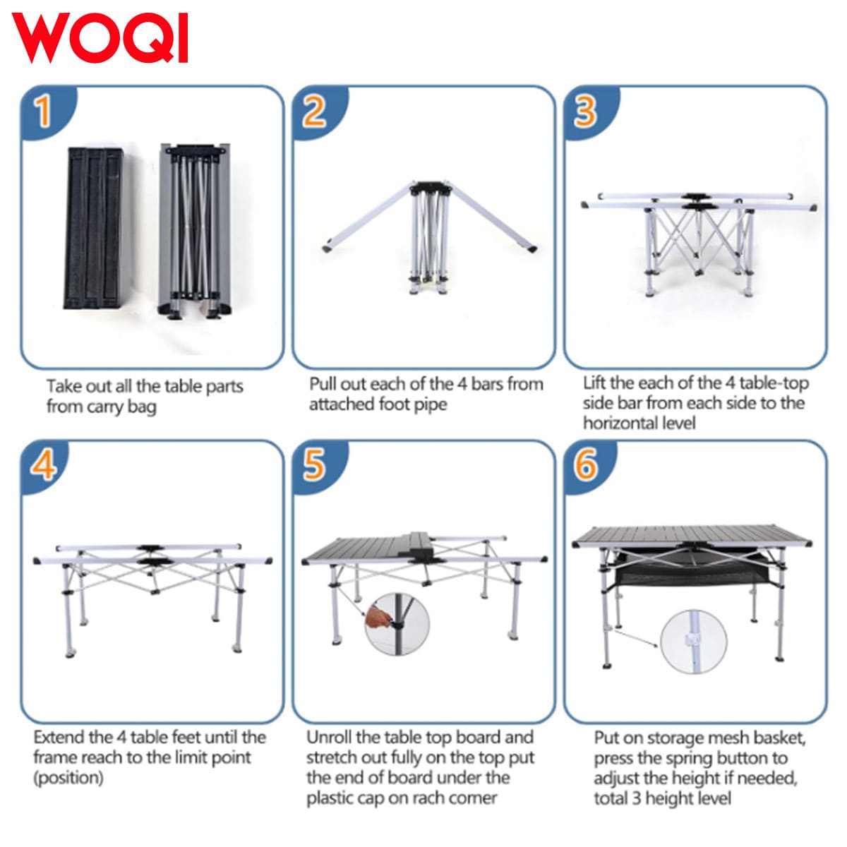 Adjustable Height Portable Table - Image 3
