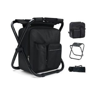 Portable Fishing Stool with Removable Cooler Backpack